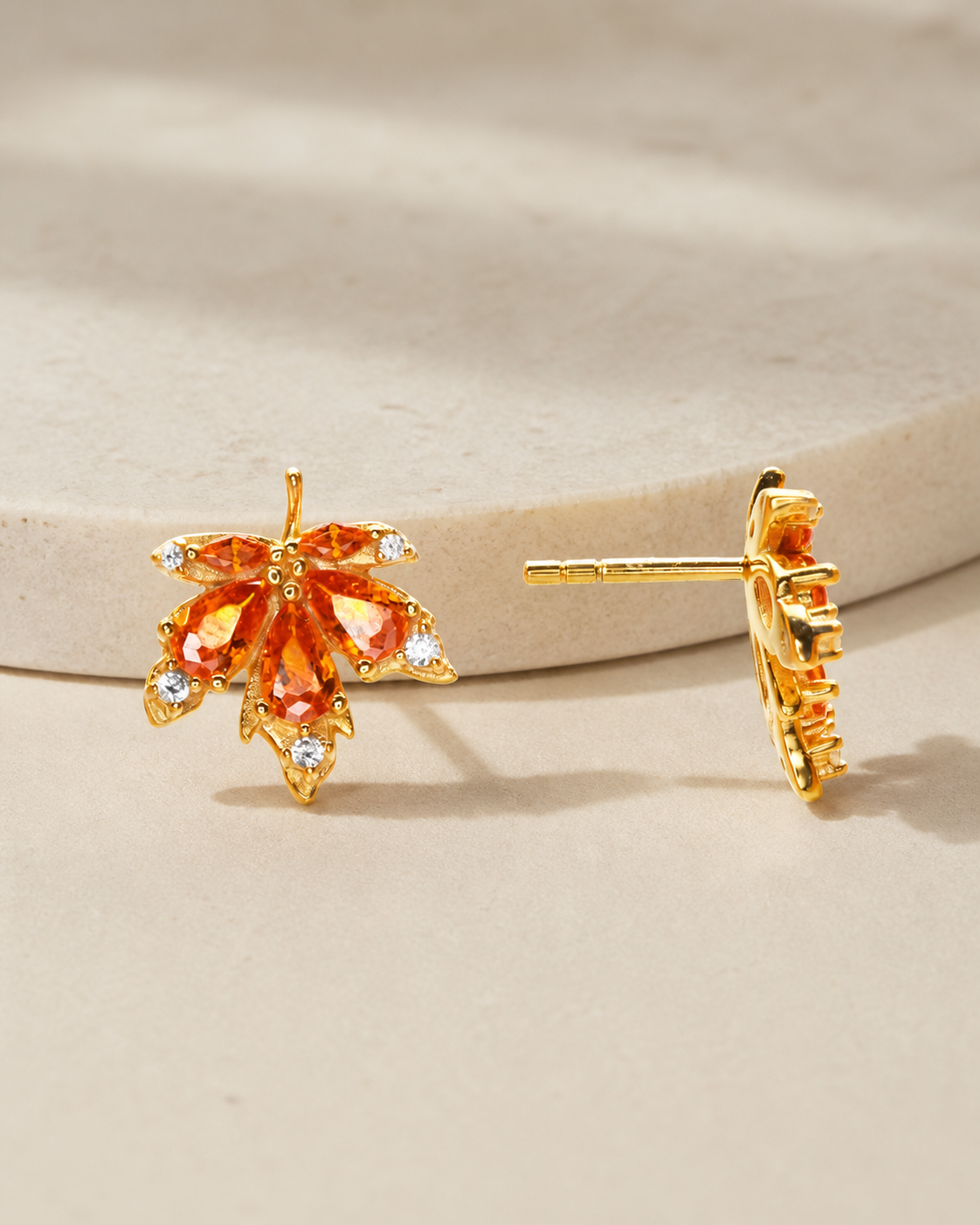 Amber Maple Stud Earrings