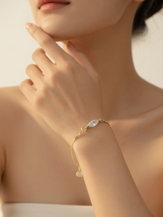 Delicate Triangle Drop Bracelet