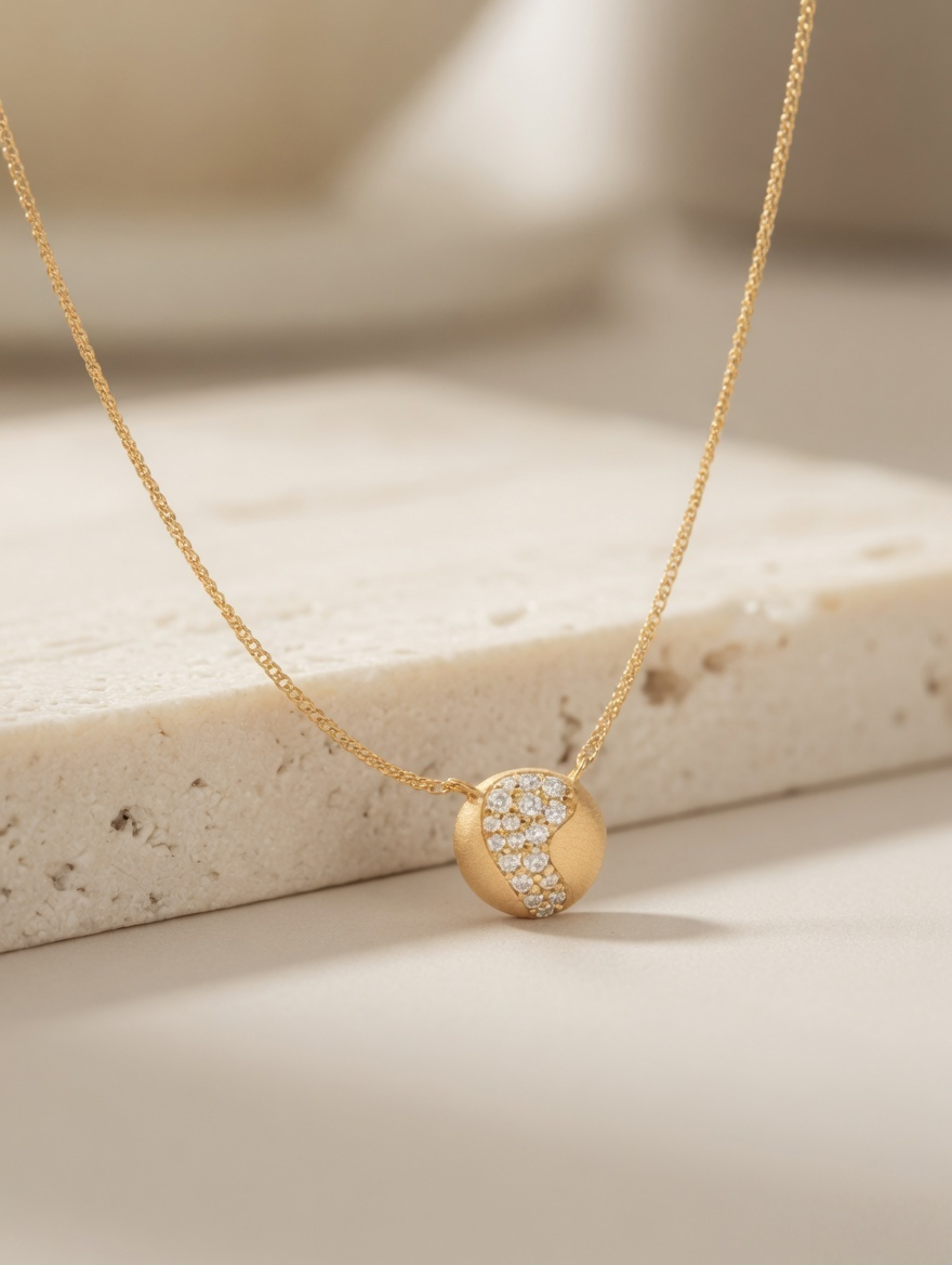 Eclipse Round Pendant Necklace