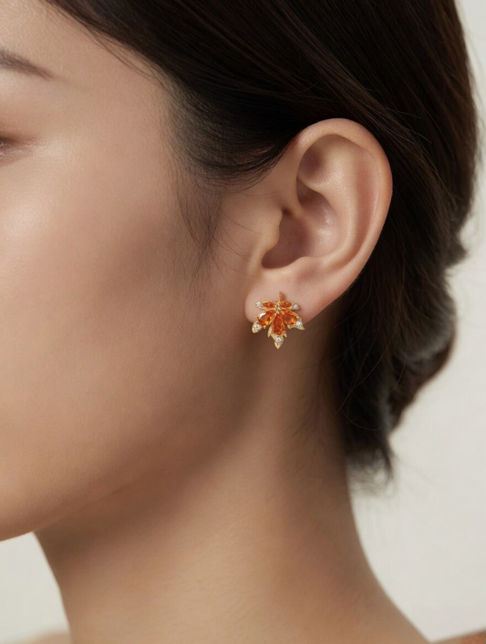 Amber Maple Stud Earrings