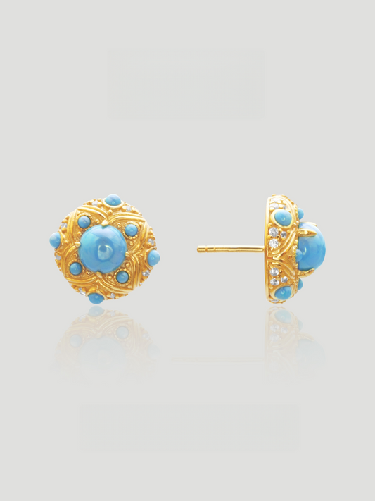 Celestial Turquoise Stud Earrings
