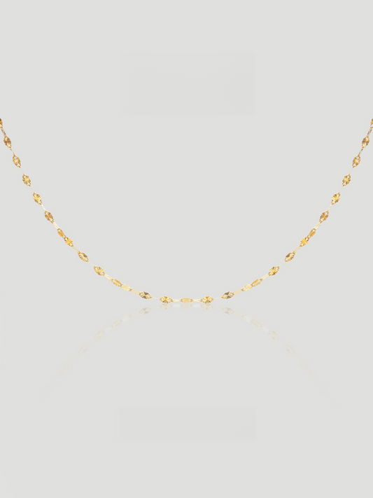 CARV. gold facet single chain necklace with elongated faceted links product close-up