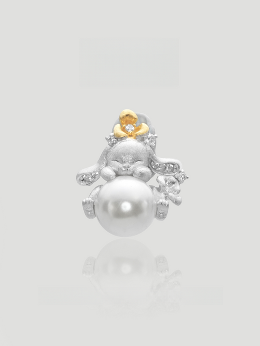 Dreaming Bunny Pearl Pendant