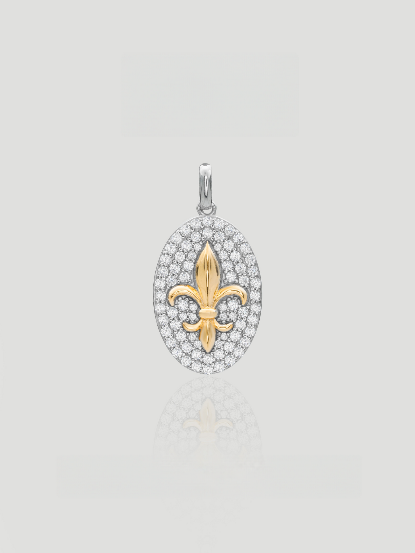 Fleur de Lis Oval Pendant