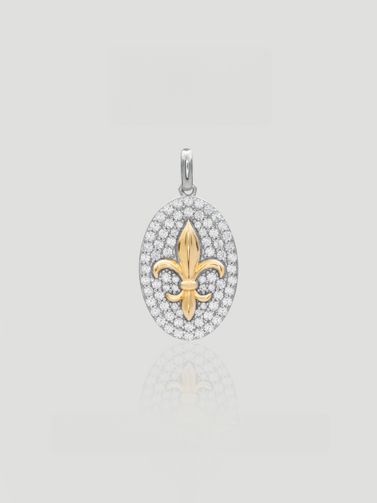 Fleur de Lis Oval Pendant