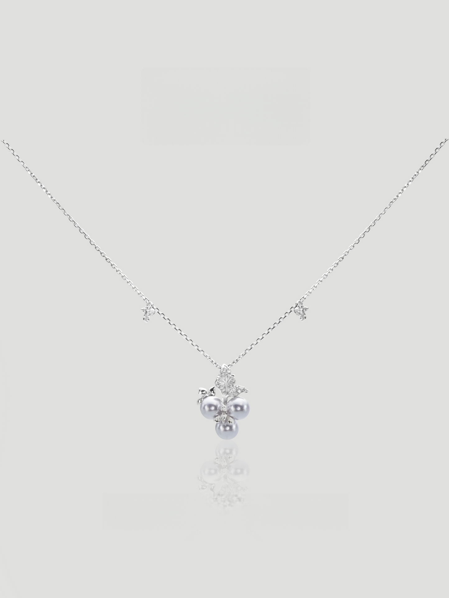 CARV. silver pearl cluster necklace with star chain detail and clustered pearl pendant