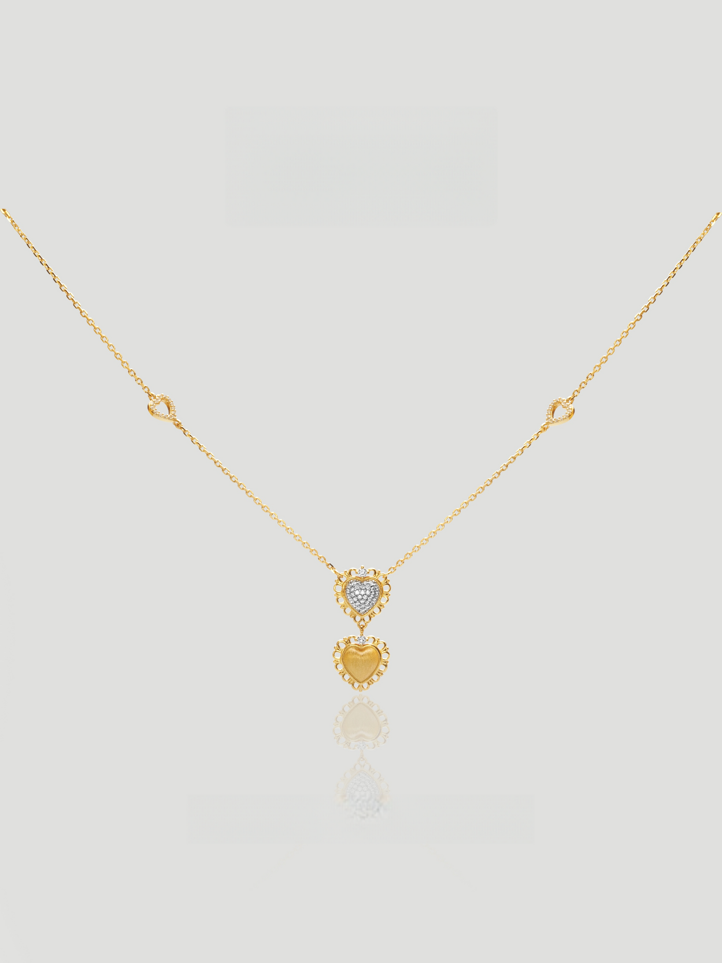 Double Heart Gold Necklace