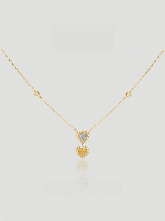 Double Heart Gold Necklace