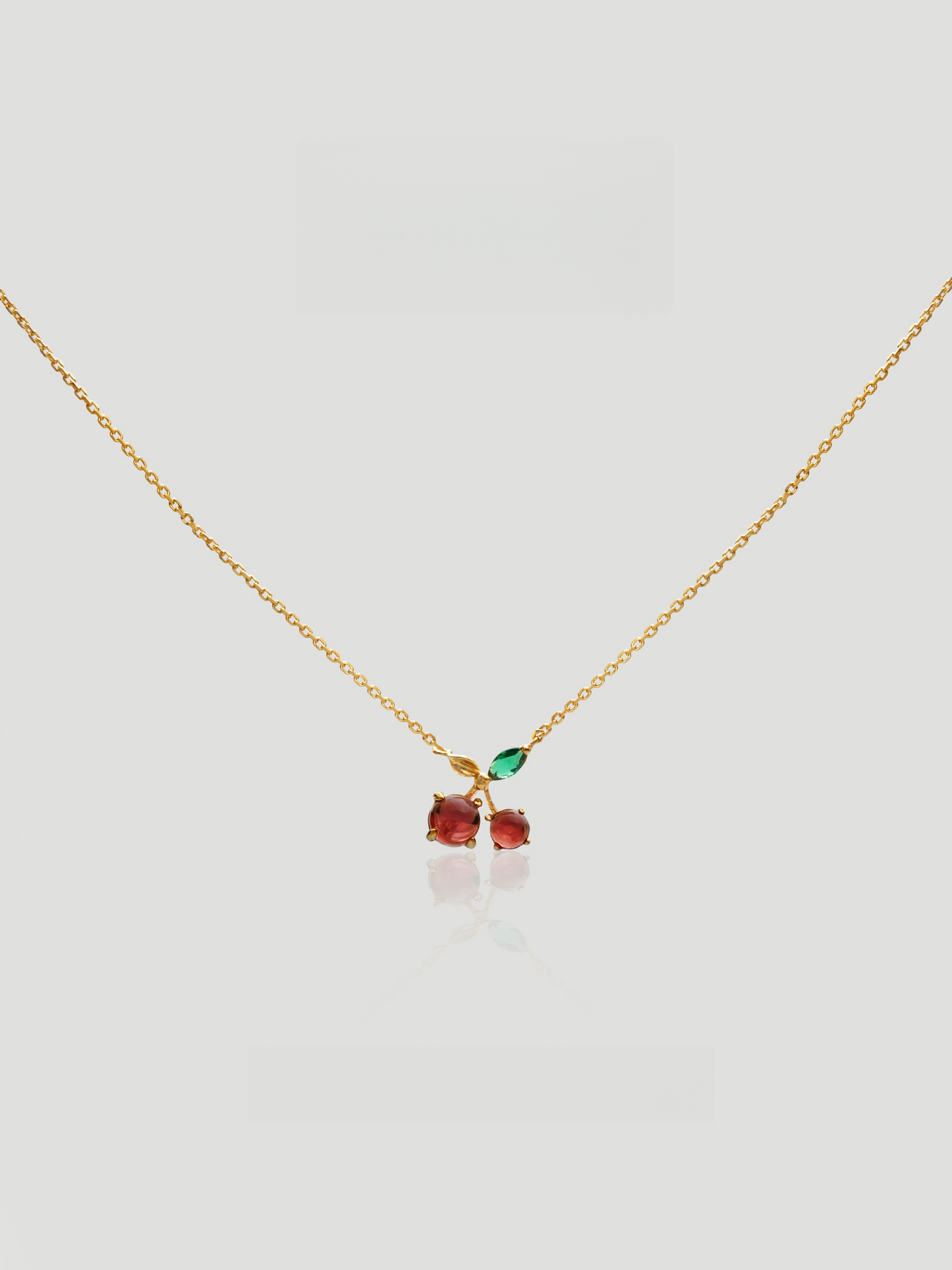 Cherry Gemstone Gold Necklace