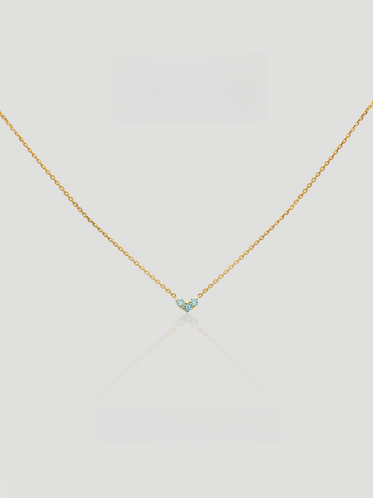 Blue Heart Gold Necklace