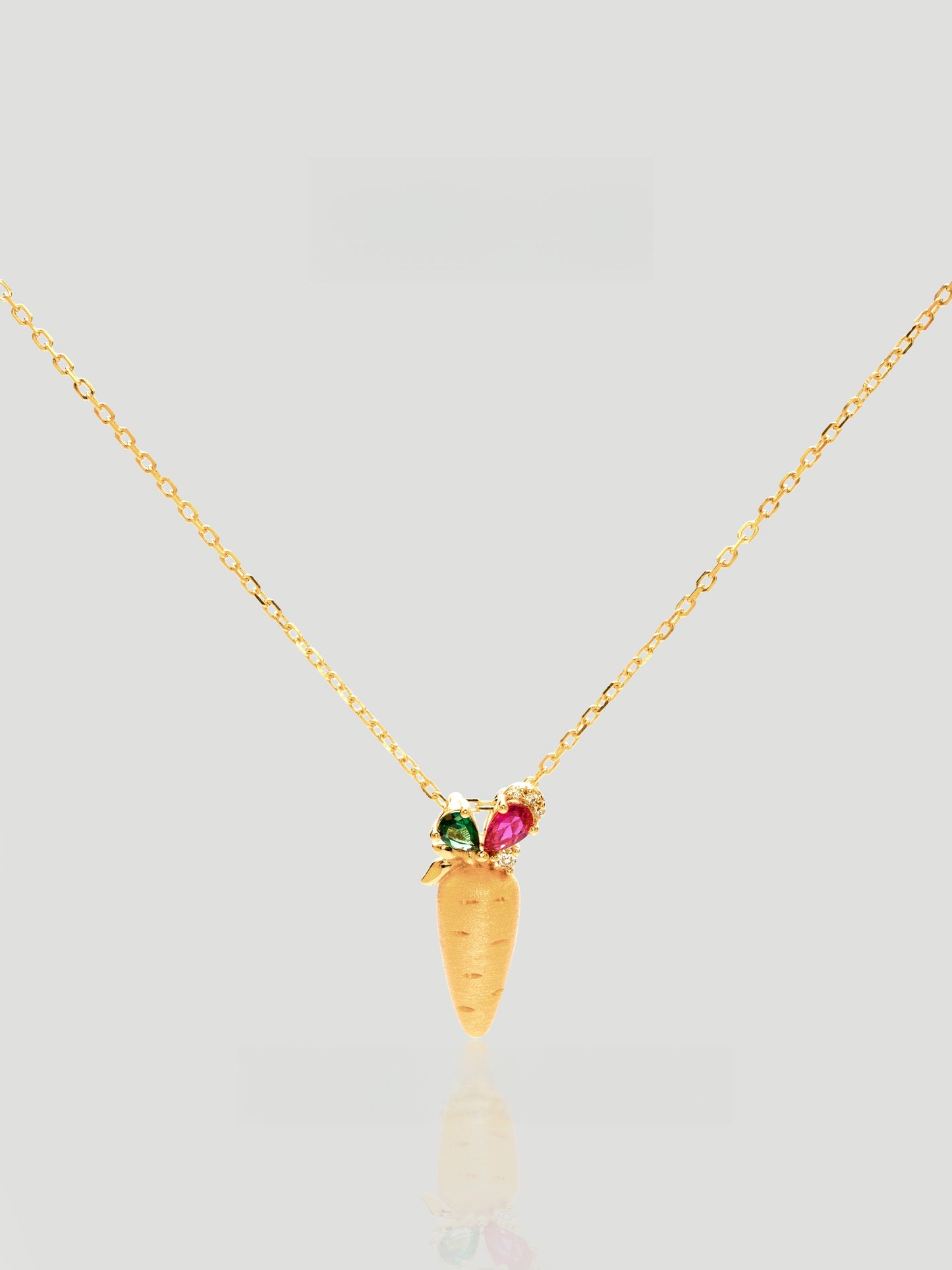 Carrot Nano Cubic Zirconia Gold Necklace