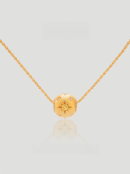 Celestial Bead Gold Necklace