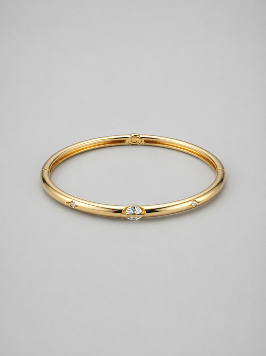 Auric Halo Moissanite Bangle