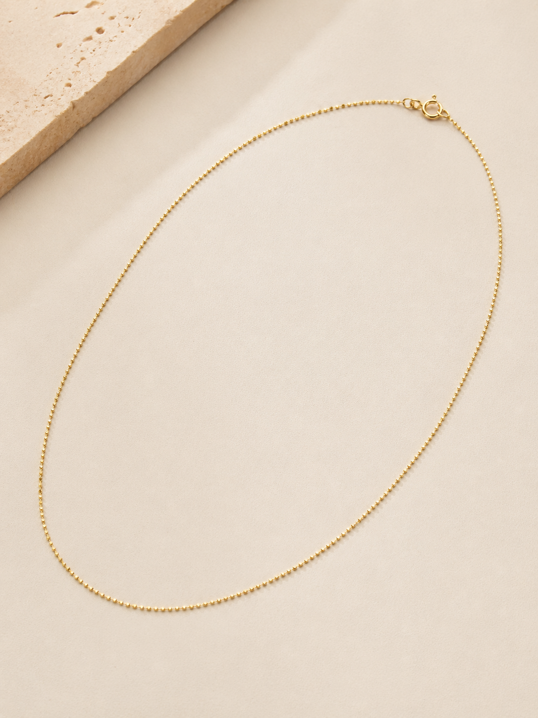 CARV. gold minimalist single chain necklace with fine chain, clasp detail and simple design