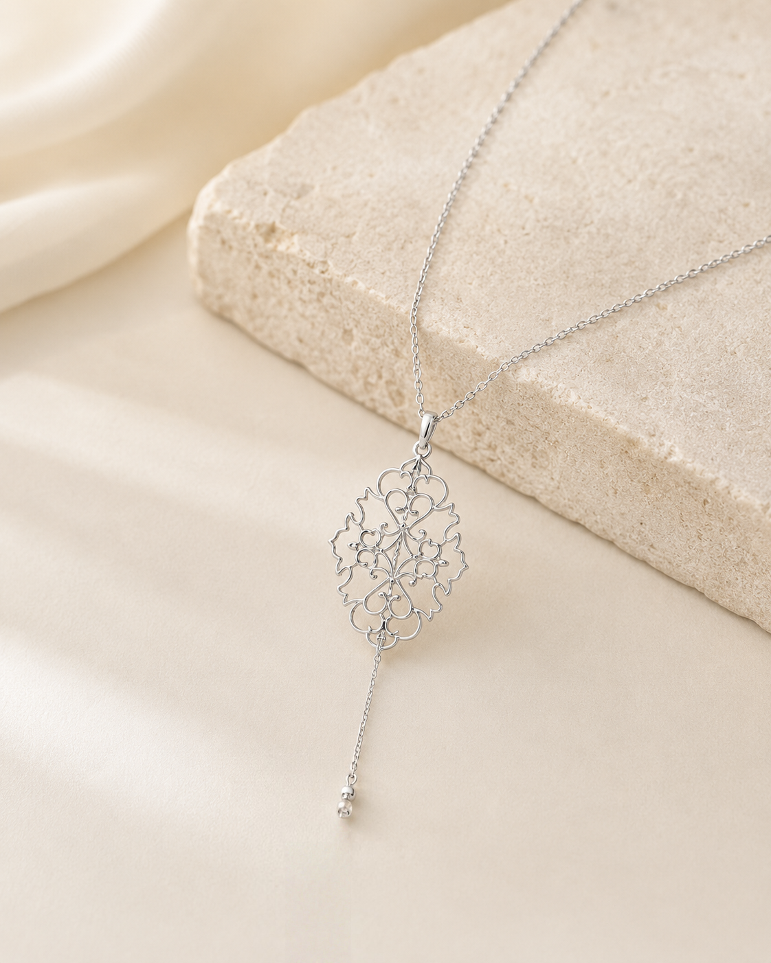 Arabesque Filigree Drop Necklace