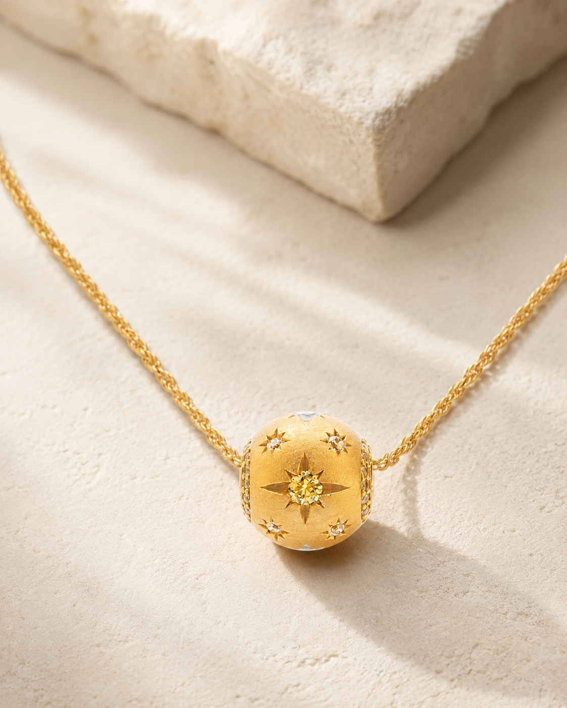 Celestial Bead Gold Necklace
