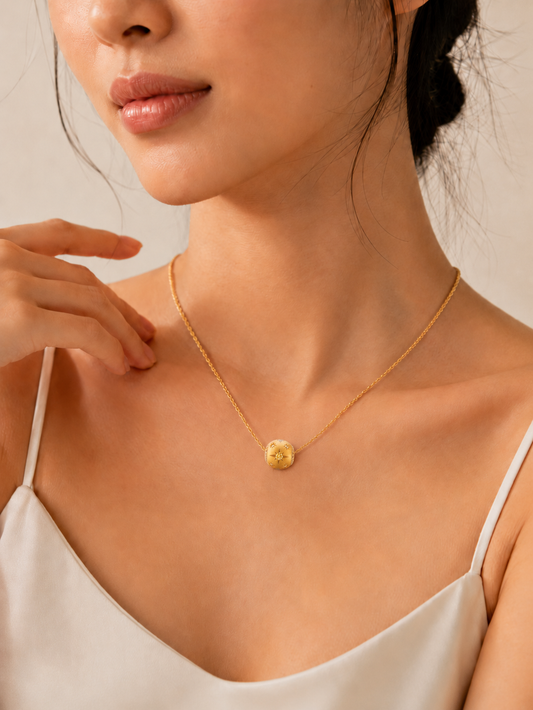 Celestial Bead Gold Necklace