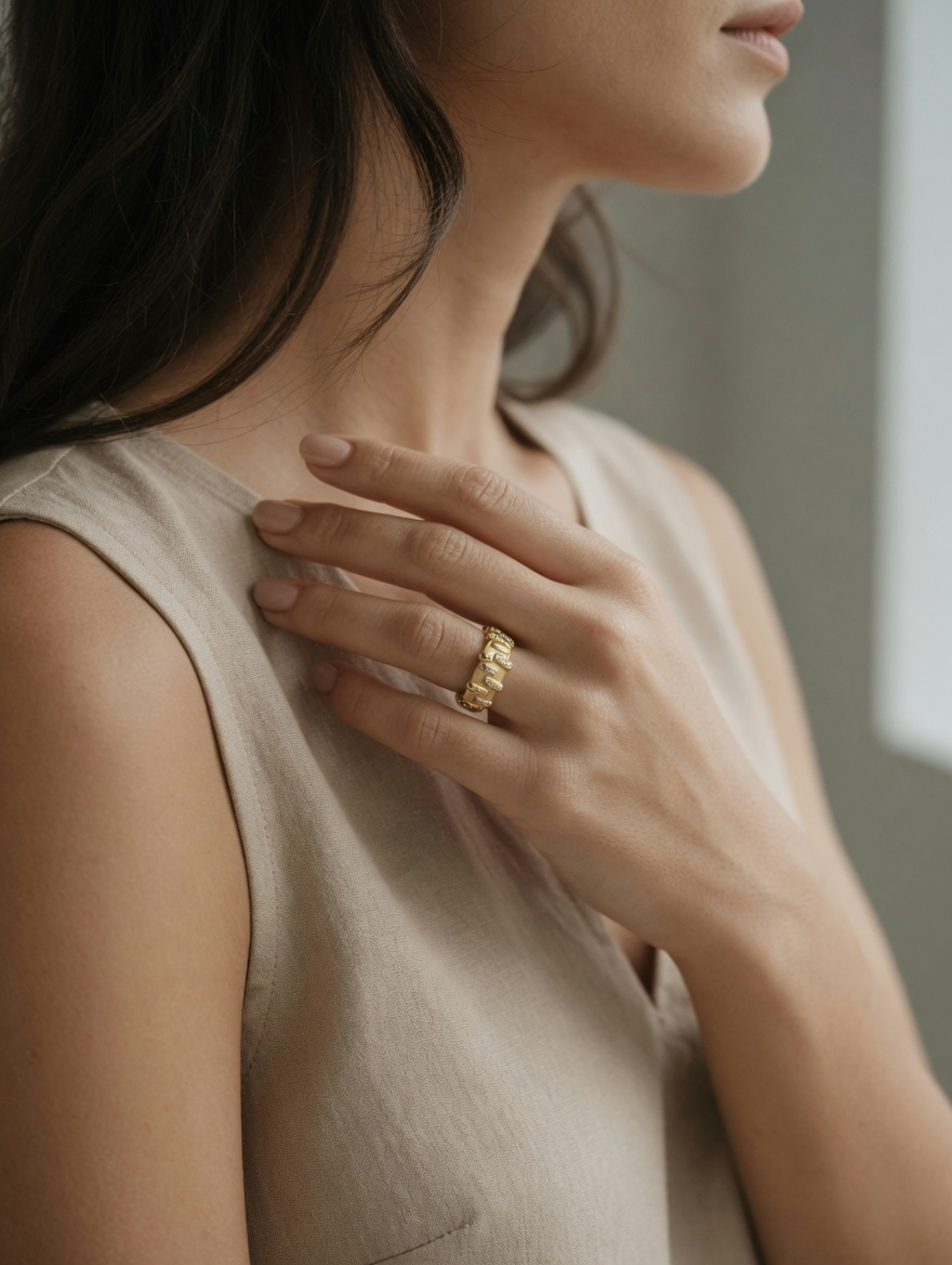 Aurelia Textured Band Ring