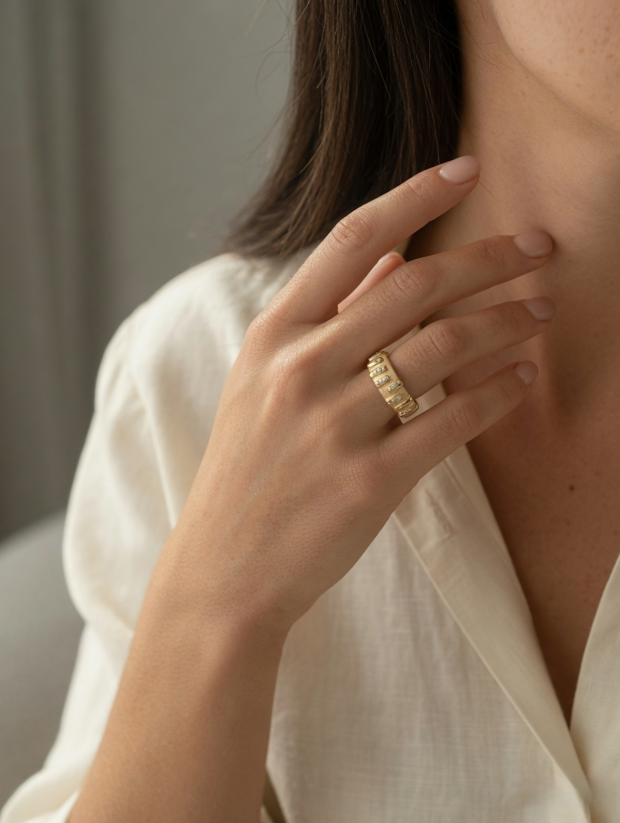 Aurelia Textured Band Ring