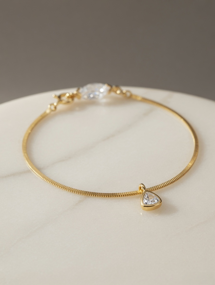 Delicate Triangle Drop Bracelet