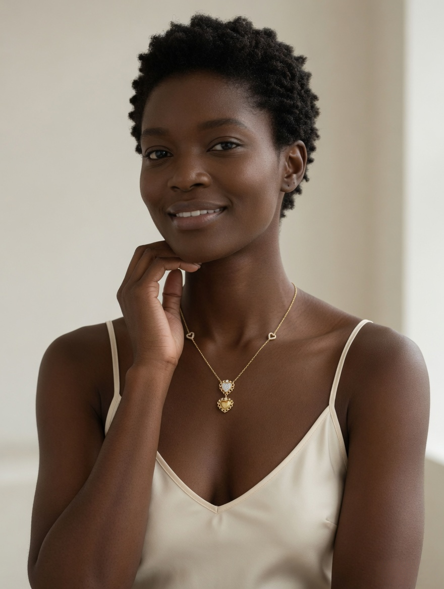 Double Heart Gold Necklace