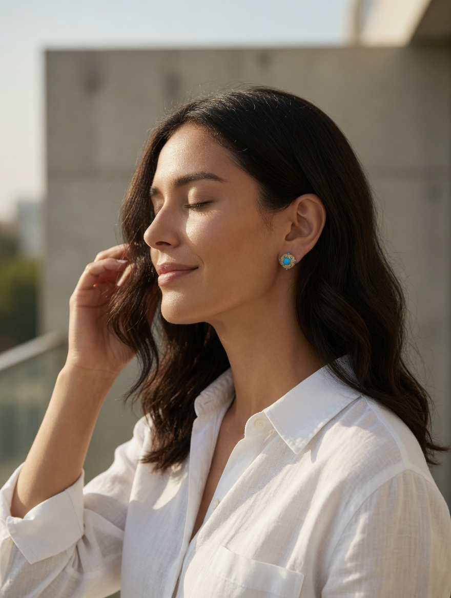 Celestial Turquoise Stud Earrings