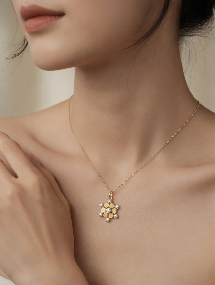 Celestine Snowflake Pendant