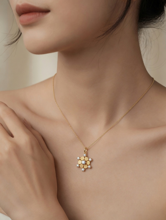 Celestine Snowflake Pendant