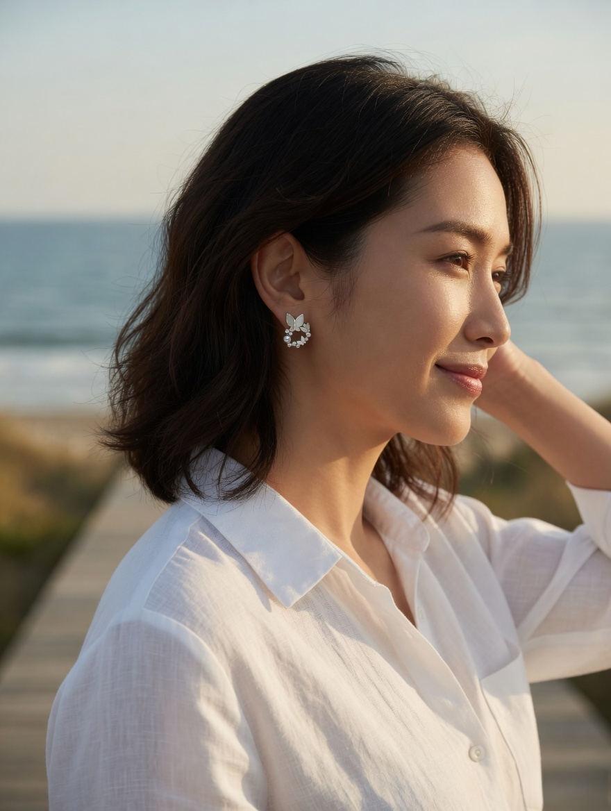 Butterfly Pearl Wreath Stud Earrings