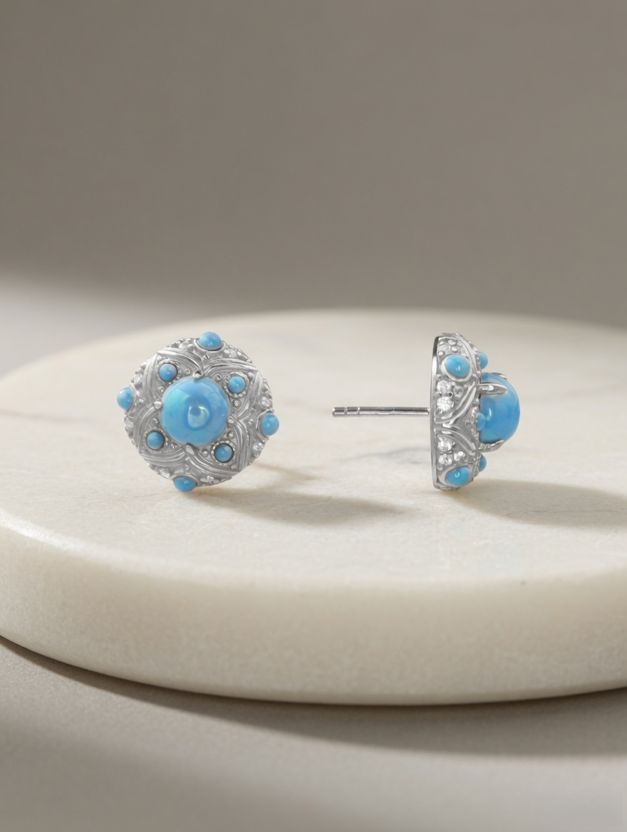 Celestial Turquoise Stud Earrings
