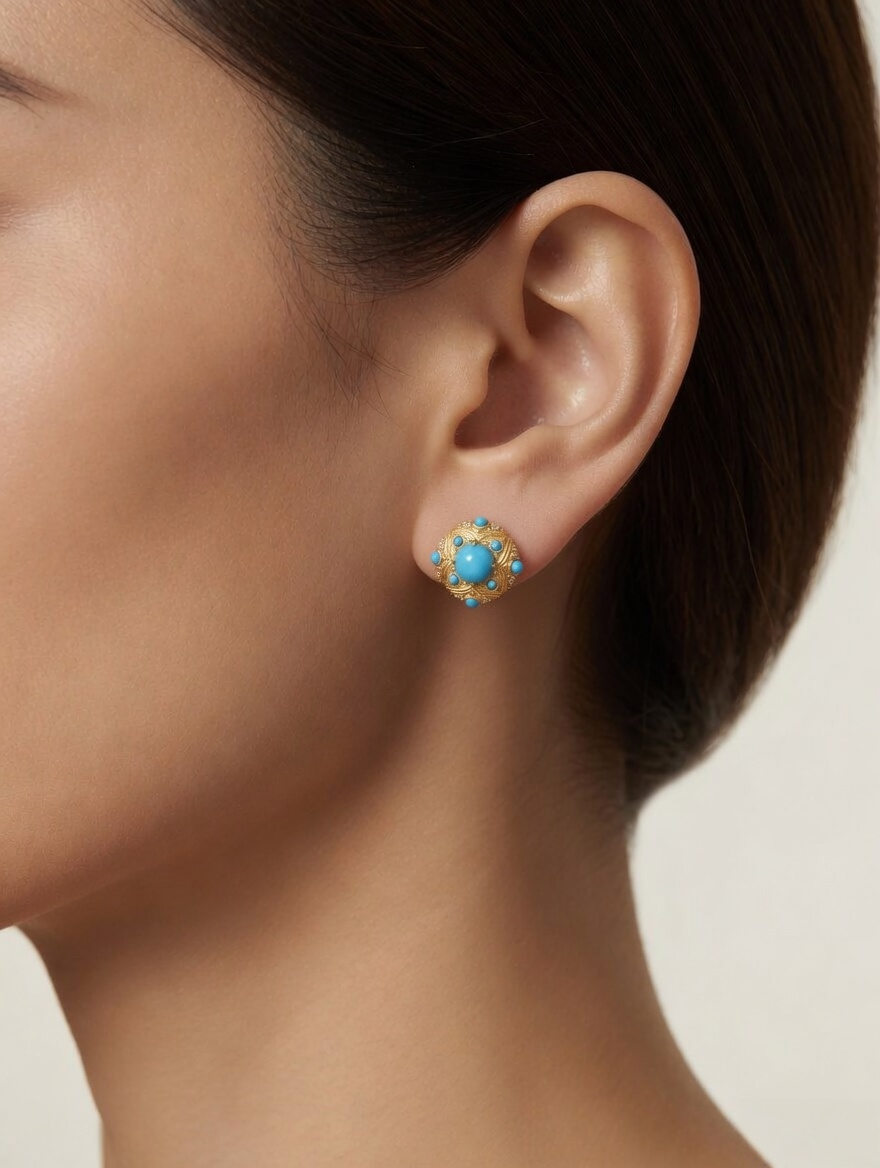 Celestial Turquoise Stud Earrings