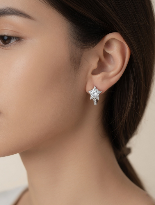 Celeste Star Huggie Earrings