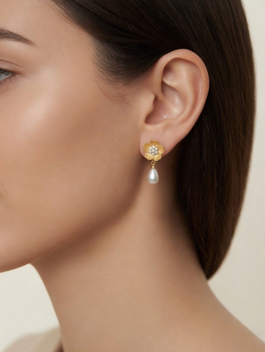 Bloom Pearl Drop Earrings