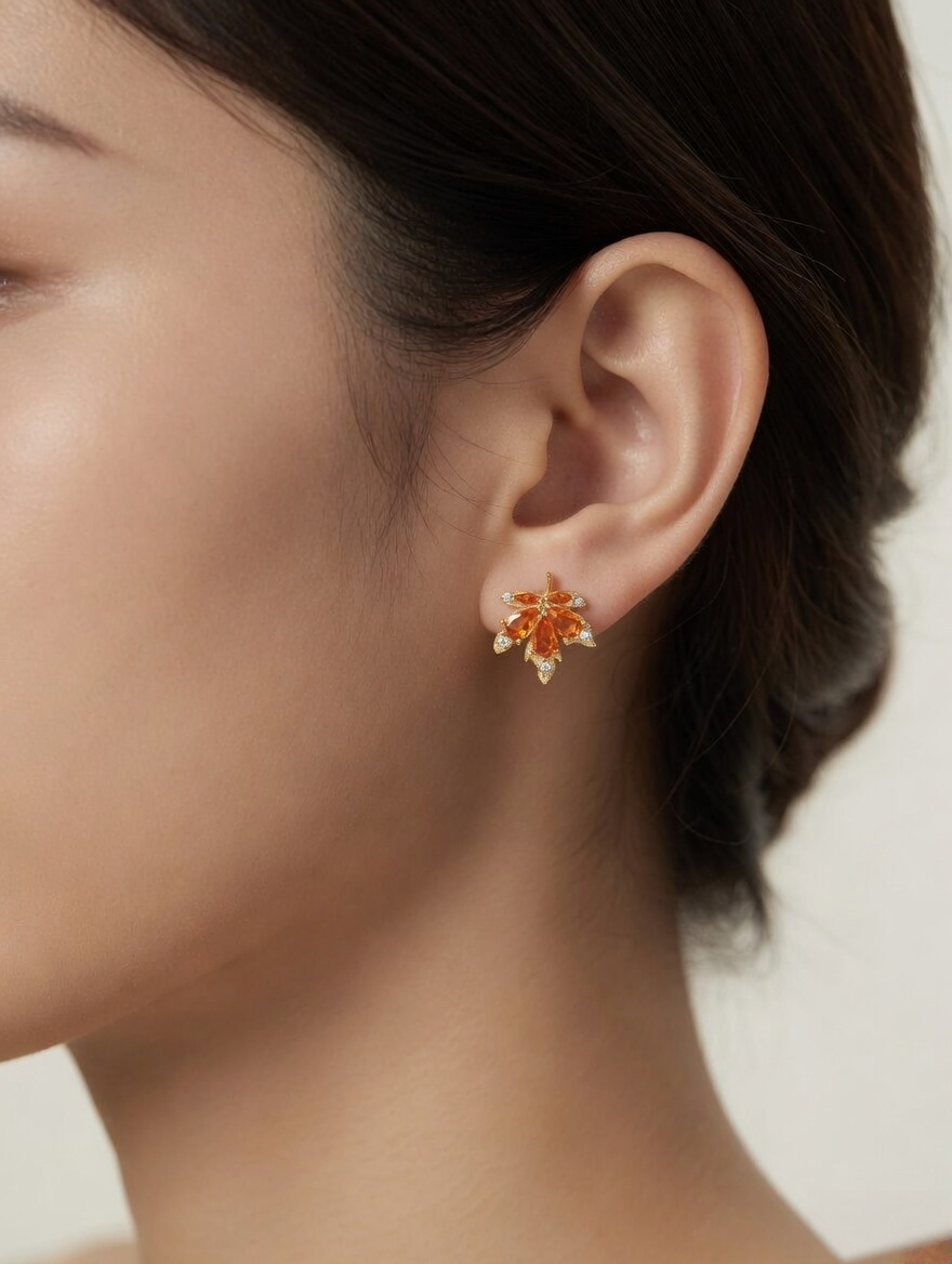 Amber Maple Stud Earrings