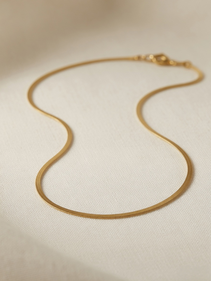 CARV. gold silk snake chain necklace flatlay
