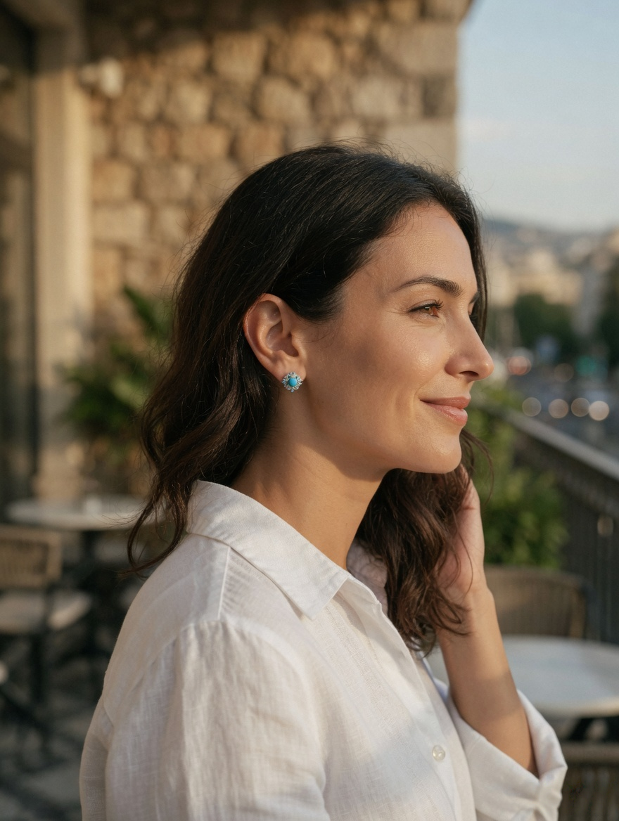 Celestial Turquoise Stud Earrings