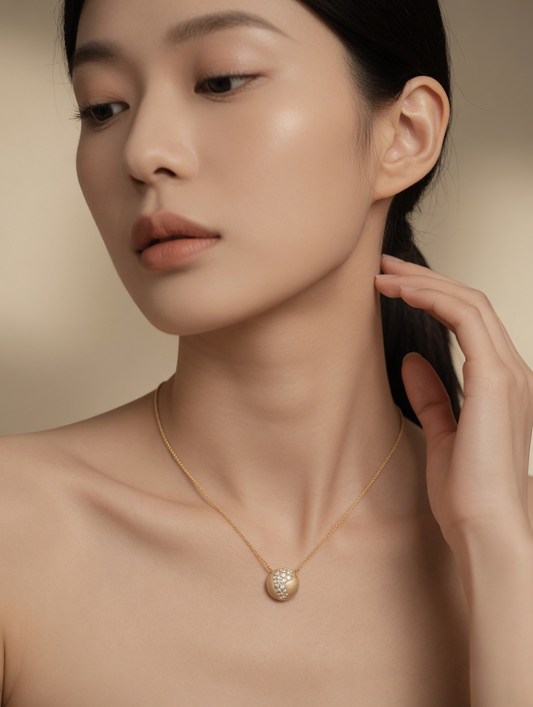 Eclipse Round Pendant Necklace
