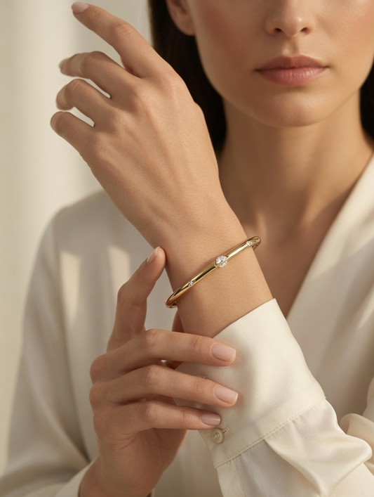 Auric Halo Moissanite Bangle