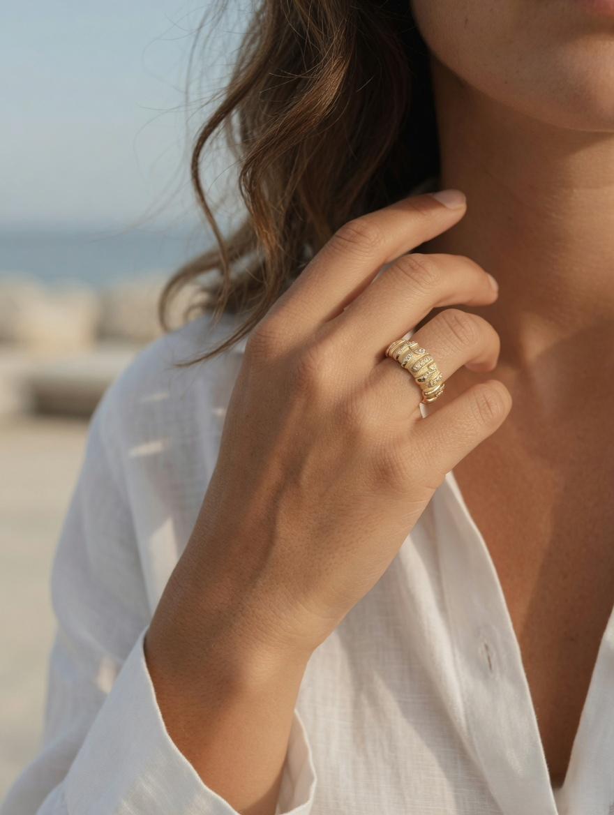 Aurelia Textured Band Ring