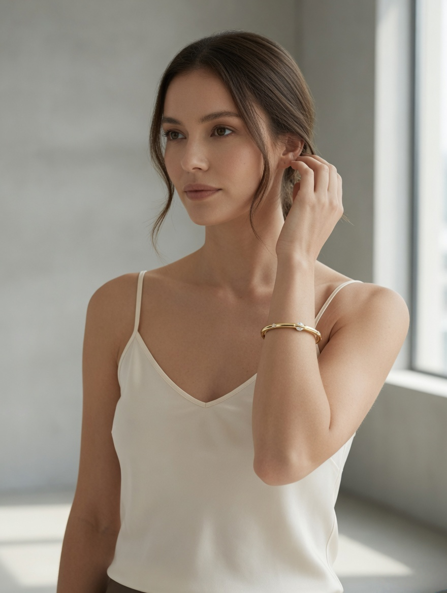 Auric Halo Moissanite Bangle
