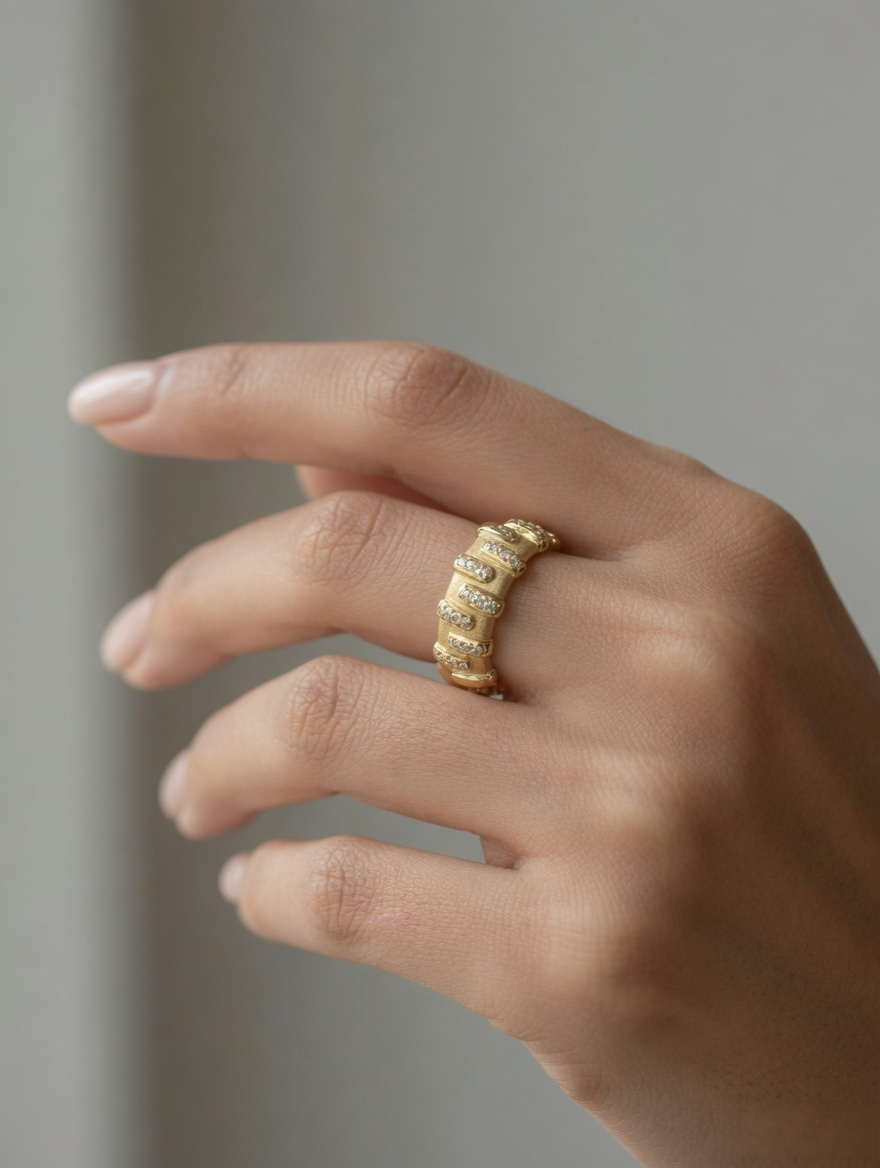Aurelia Textured Band Ring