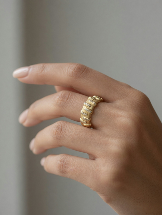 Aurelia Textured Band Ring