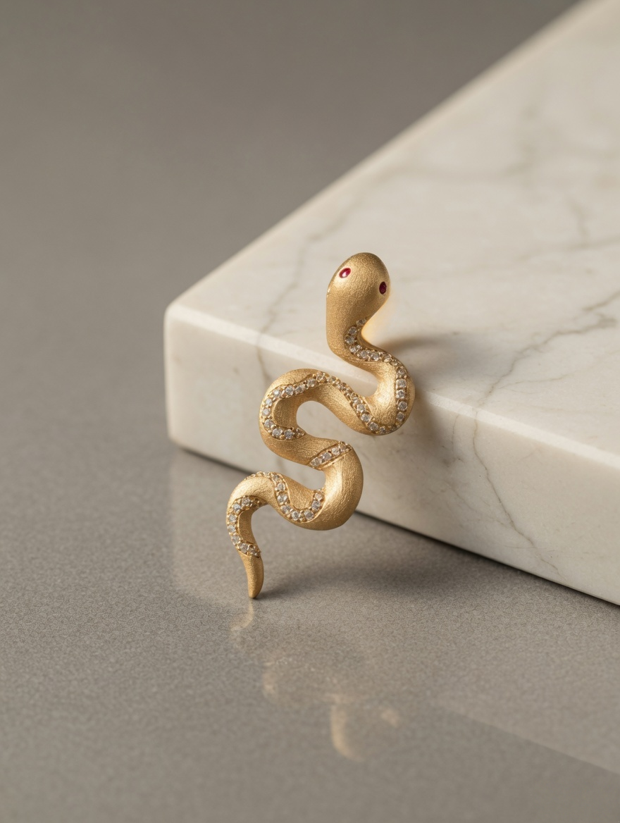 CARV. gold snake pendant necklace with textured serpent charm and close-up pendant detail