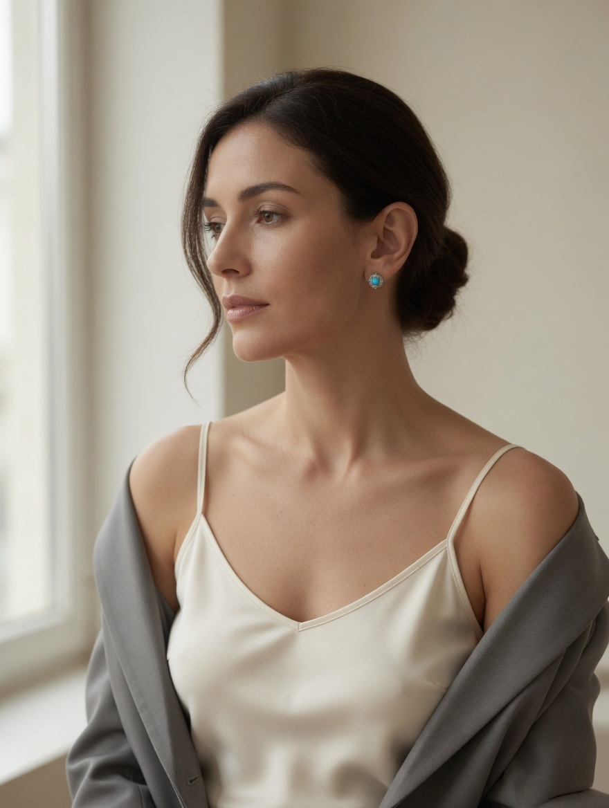 Celestial Turquoise Stud Earrings